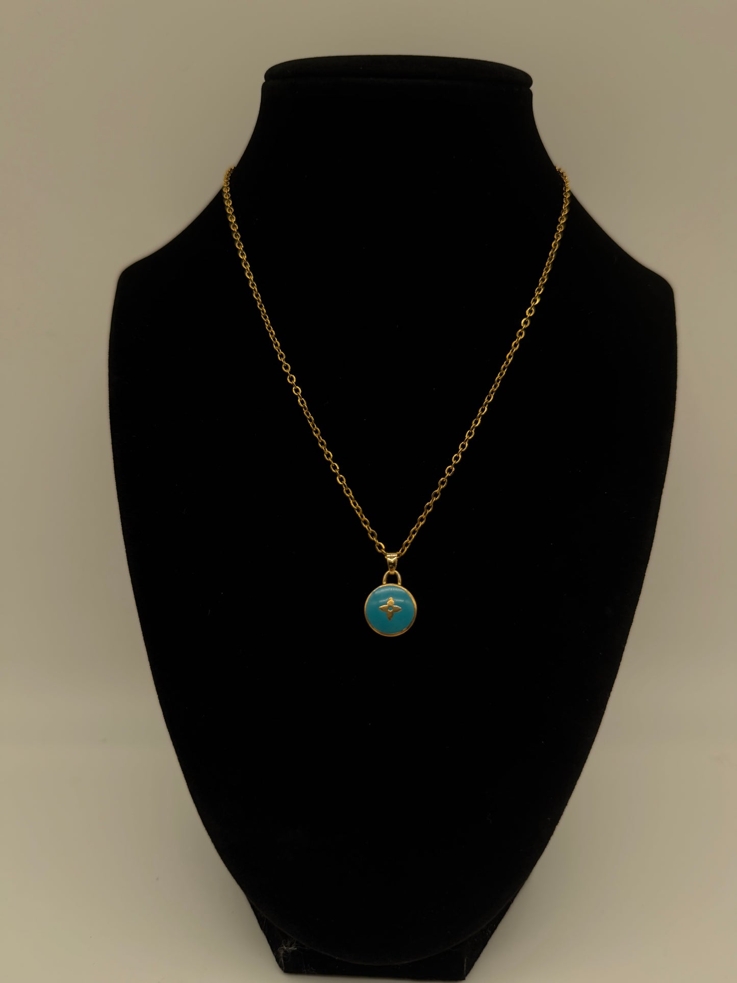 Louis Vuitton Light Blue UpCyled Charm Necklace
