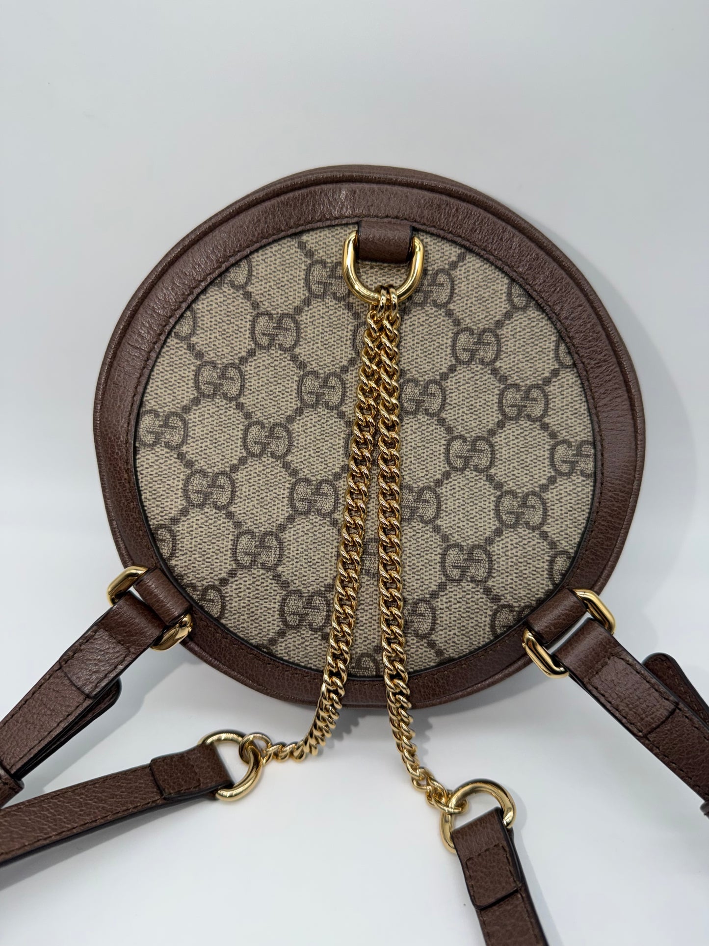 GUCCI Supreme Canvas Ophidia Round Mini Backpack