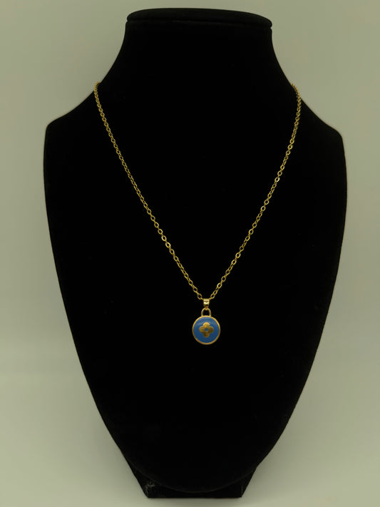 Louis Vuitton Dark Blue UpCyled Charm Necklace