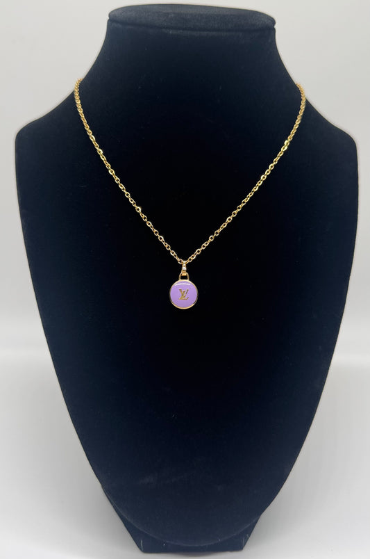 Lilac LV Charm Necklace