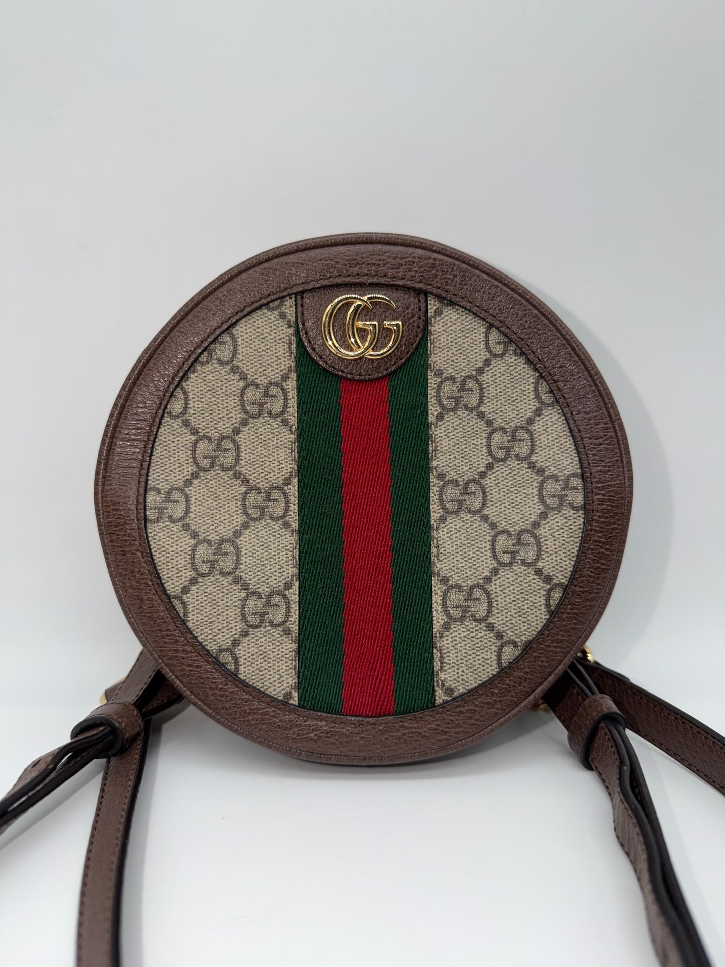 GUCCI Supreme Canvas Ophidia Round Mini Backpack
