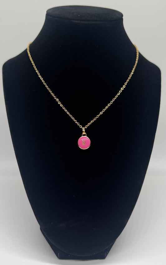 Pink LV Charm Necklace