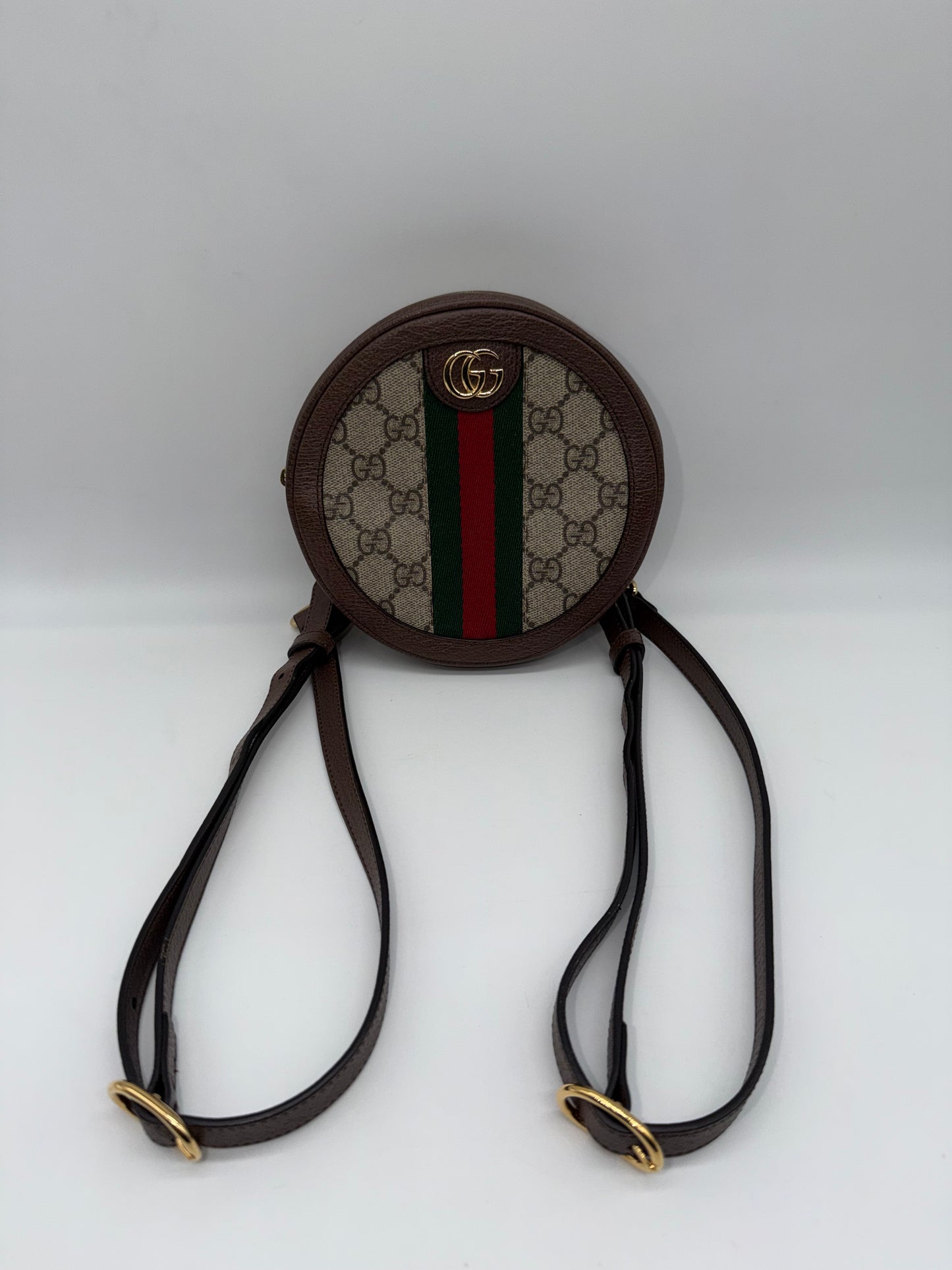 GUCCI Supreme Canvas Ophidia Round Mini Backpack