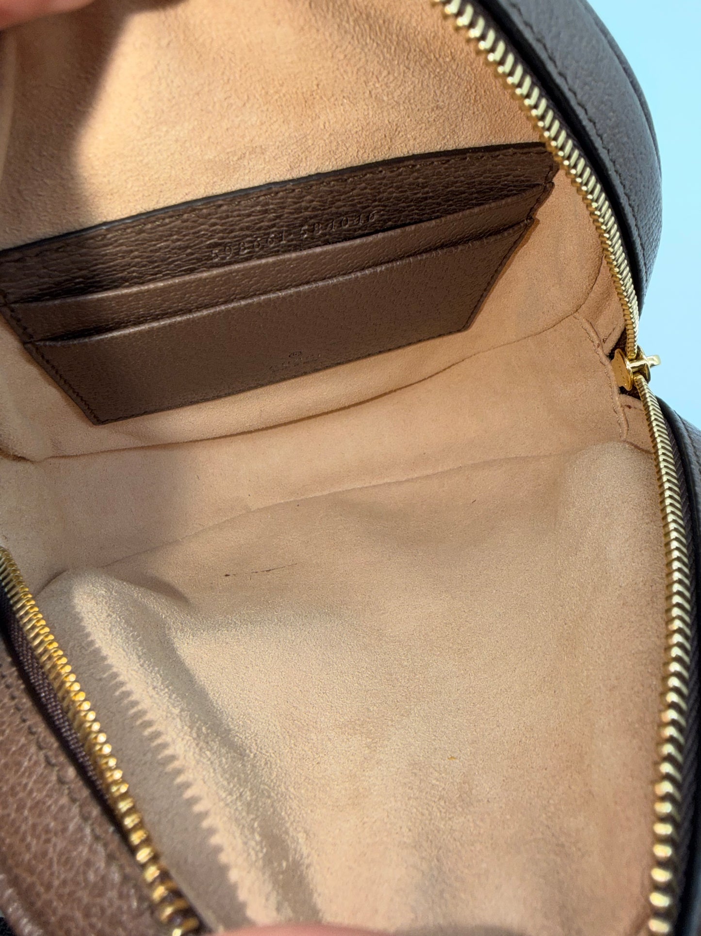 GUCCI Supreme Canvas Ophidia Round Mini Backpack