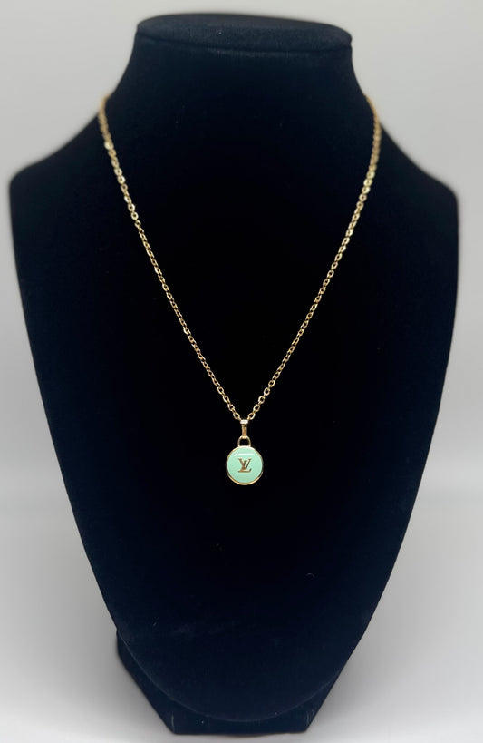 Mint LV Charm Necklace