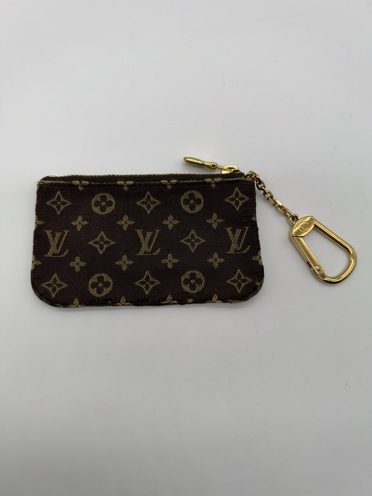 Monogram Mini Lin Denim Key Cles