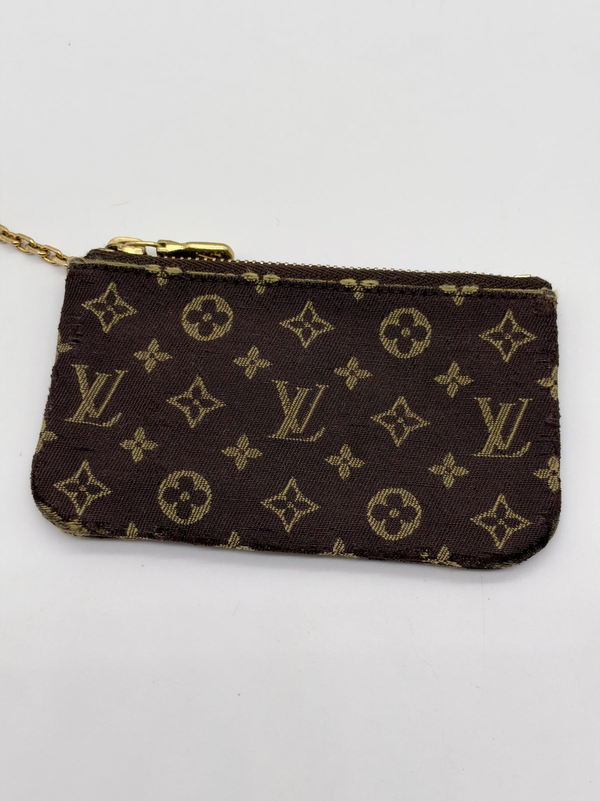 Monogram Mini Lin Denim Key Cles