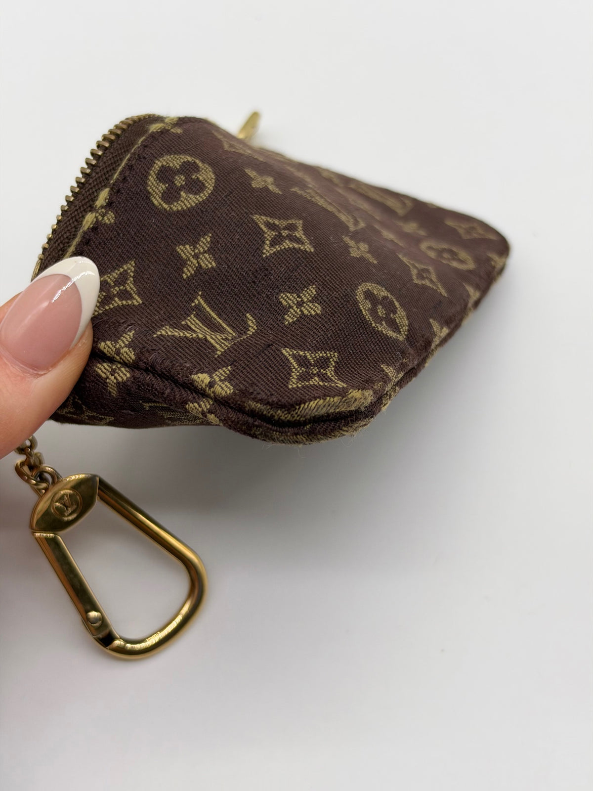 Monogram Mini Lin Denim Key Cles