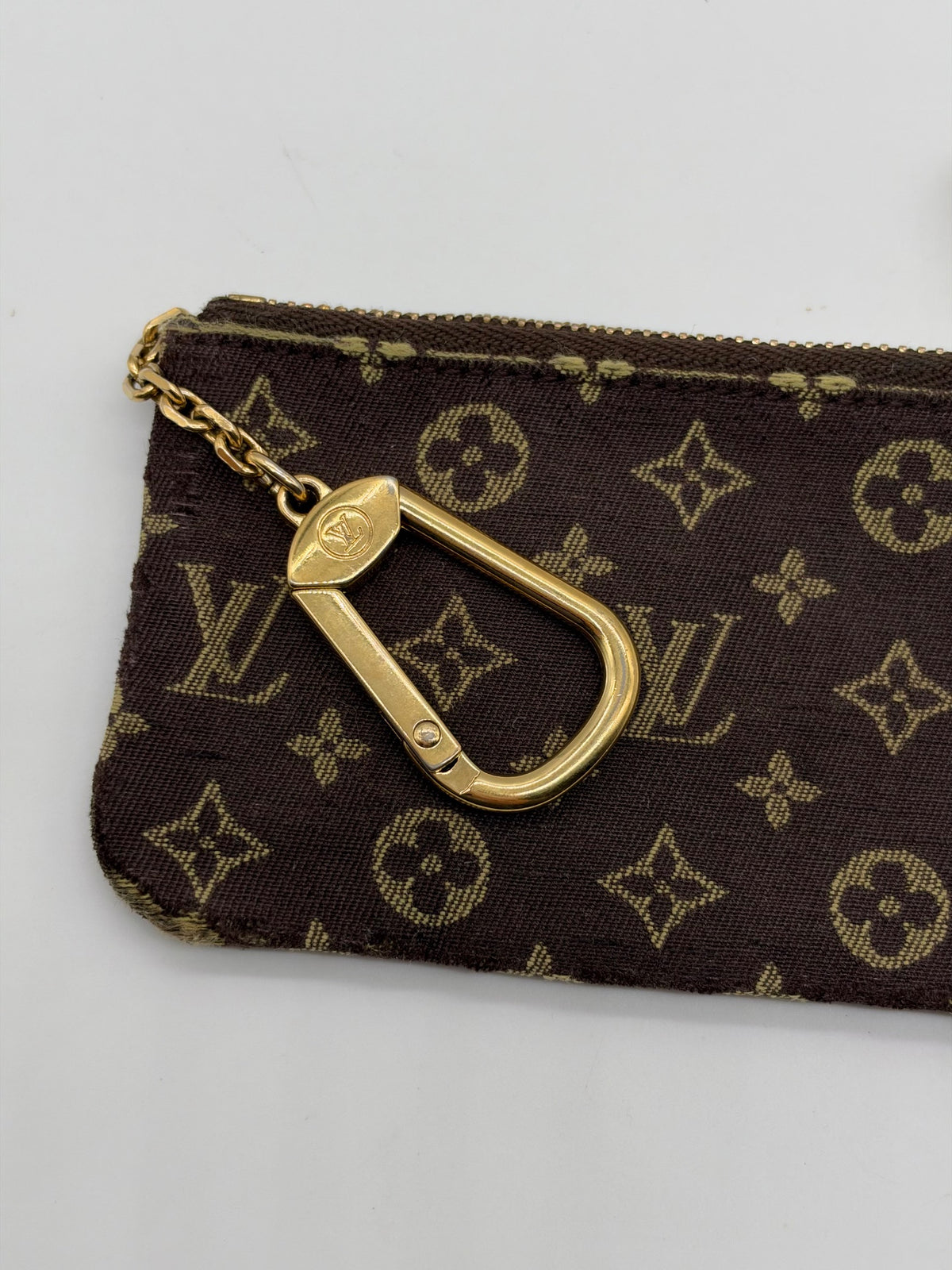 Monogram Mini Lin Denim Key Cles
