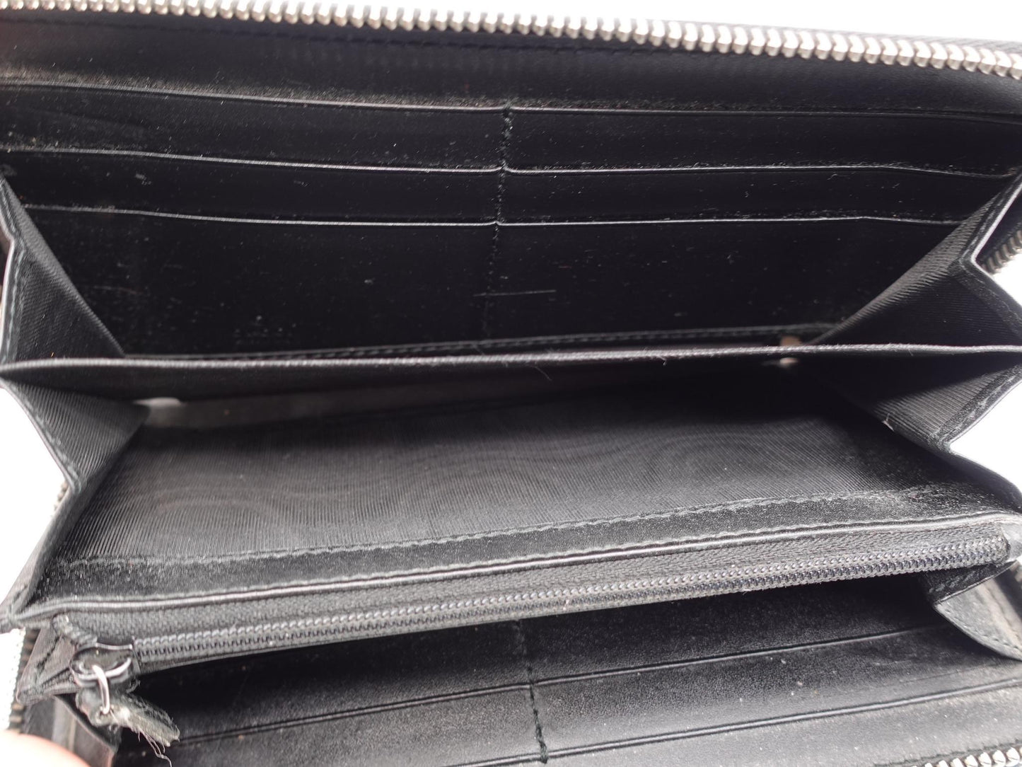 Gucci Black Guccissima Zip Around Long Wallet