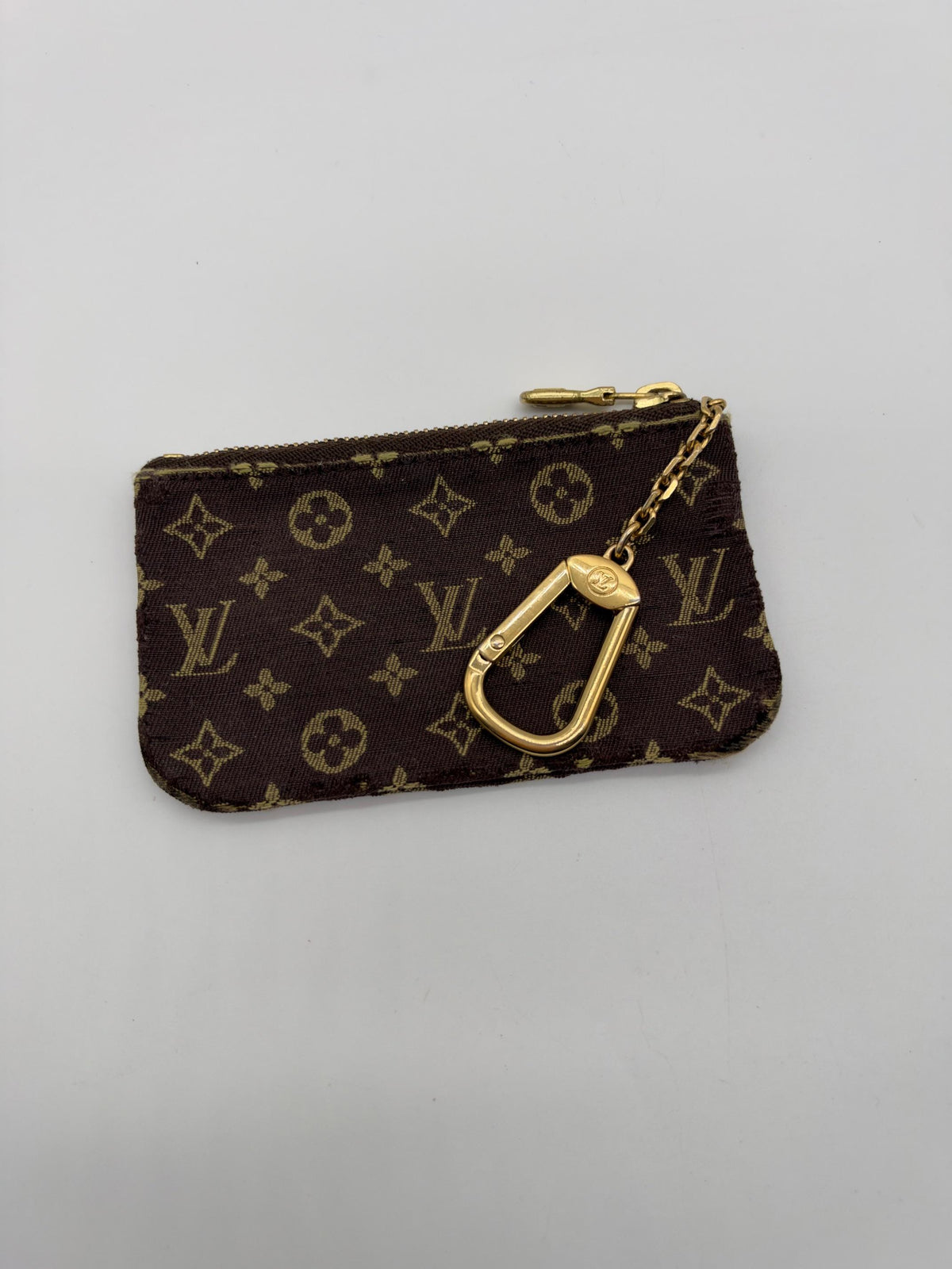 Monogram Mini Lin Denim Key Cles
