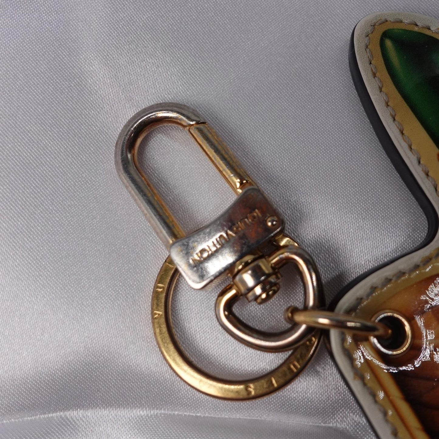 Limited Edition White Vernis Leather Lipstick Stickers Key Holder and Bag Charm