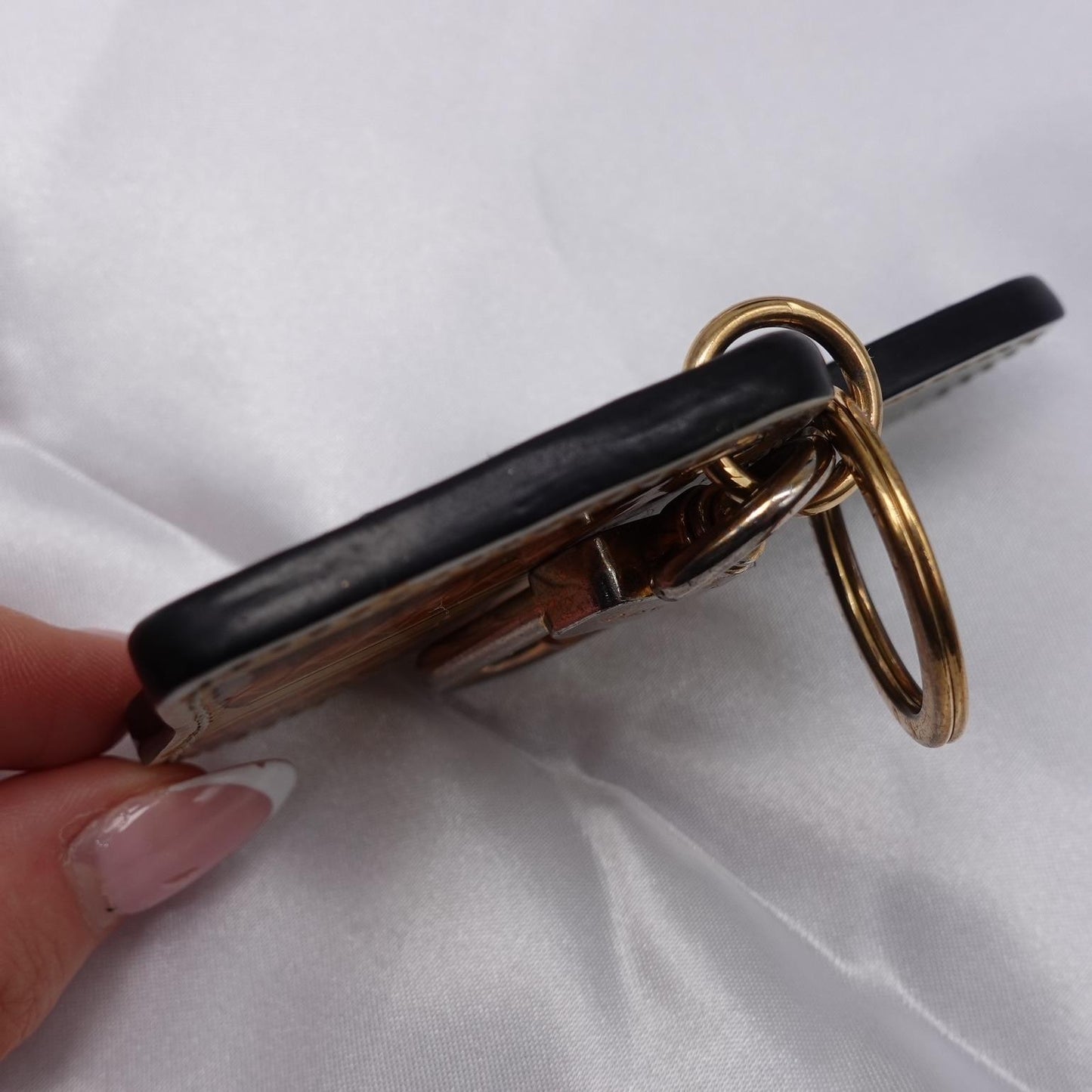 Limited Edition White Vernis Leather Lipstick Stickers Key Holder and Bag Charm